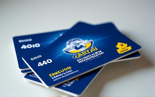 Cartes de membre et billets de saison présentés de manière attrayante.